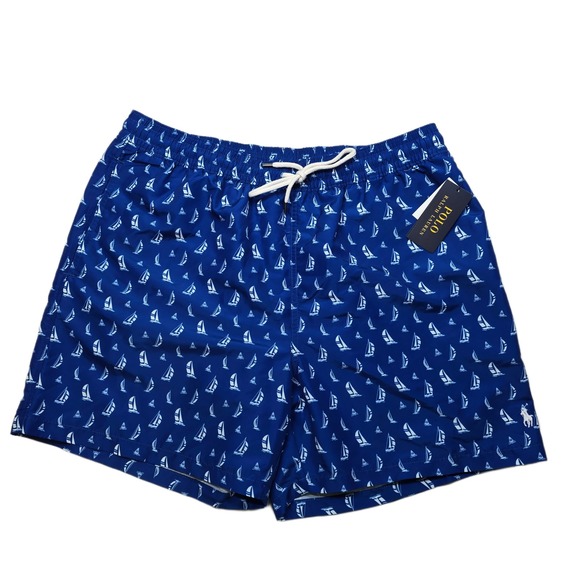 Polo Ralph Lauren‎ Nautical Swim Trunks Mens 2XL Blue Blackwatch Sail NEW